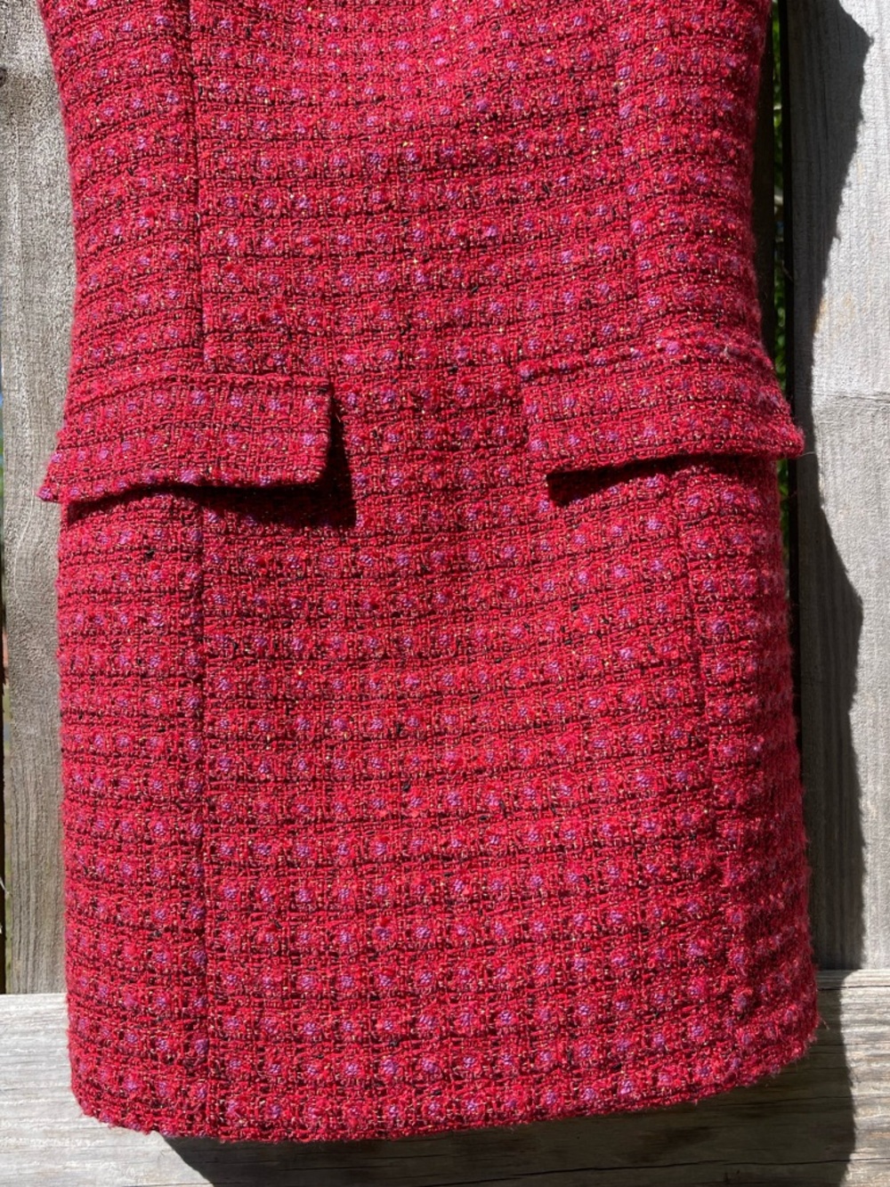 Amanda Uprichard Red Tweed Mini Dress - Picture 3 of 10